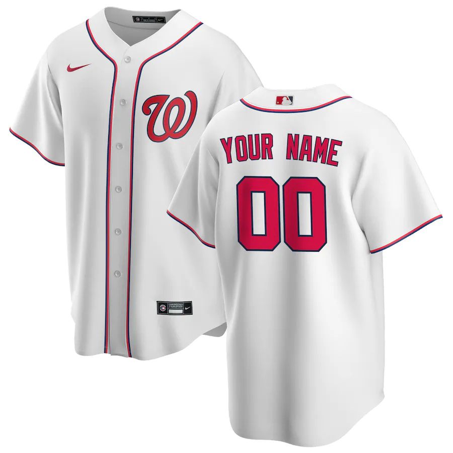 Youth Washington Nationals Nike White Home Replica Custom MLB Jerseys